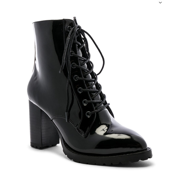 RAYE Shoes - RAYE REVOLVE Alan Boot Black Patent Heeled Boot Size 8.5